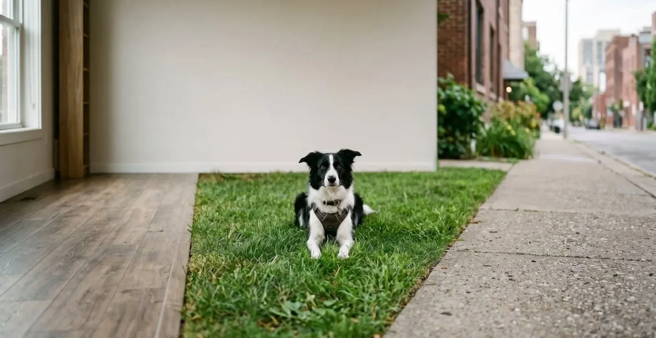Border collie practicing same command in three different environments showing generalization